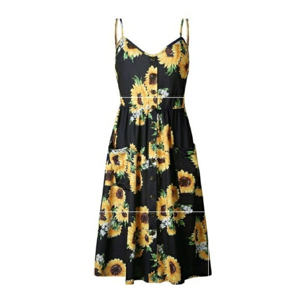 Sunflower dress black with pockets - Picture 2 of 3
